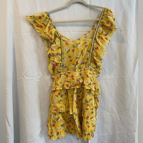 LoveShackFancy Phyllis Dress in Yellow - Picture 3 of 7